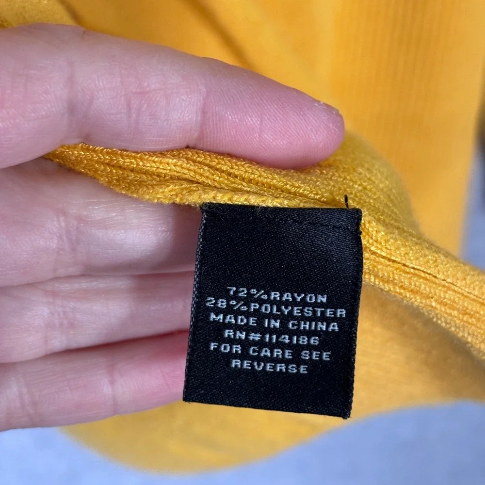 Verve Ami Cardigan‎ Sweater Small Mustard Open Pockets Lounge Comfy Soft Thin